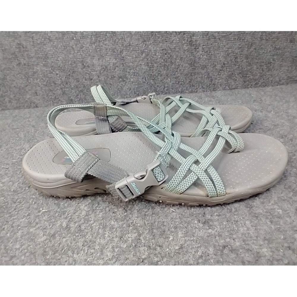 Skechers Outdoor Lifestyle Sandals Womens 11 Sage Green Strappy Hiking Buckle